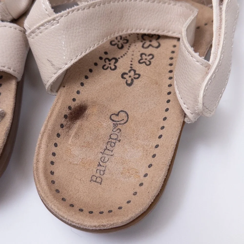 Baretraps Sandals Womens 11M Beige‎ Strappy Hook Loop Comfort